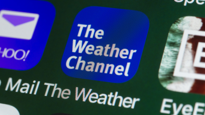 App icon of the weather channel on smartphone