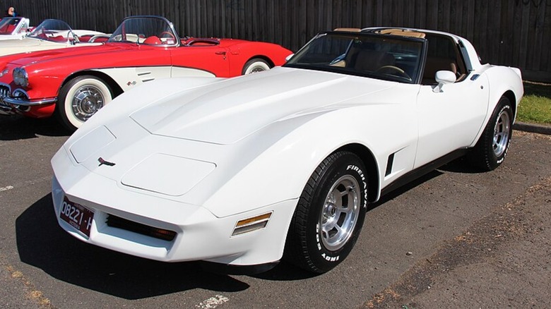 a white 1981 Chevrolet C3 Corvette T Top