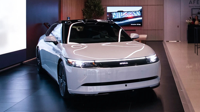 Afeela 1 at the brand's mall outlet in San Jose