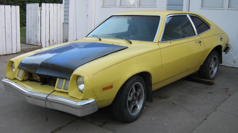 1978 Ford Pinto with minor front damage parked in a driveway.