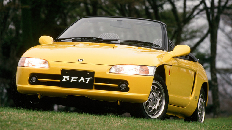 Yellow Honda Beat roadster