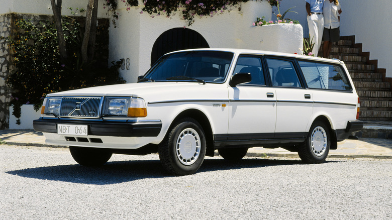 White Volvo 240 wagon