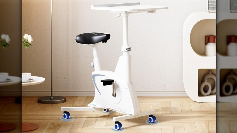 FlexiSpot Desk Bike Pro V9 in a living room