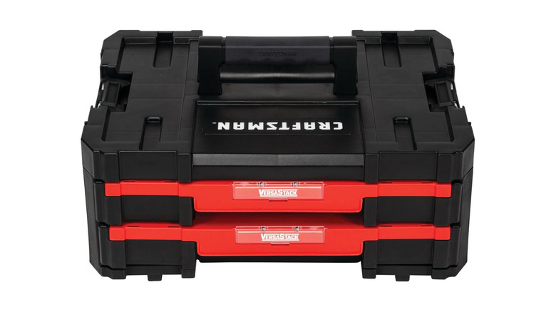 A black toolbox with trays called Craftsman