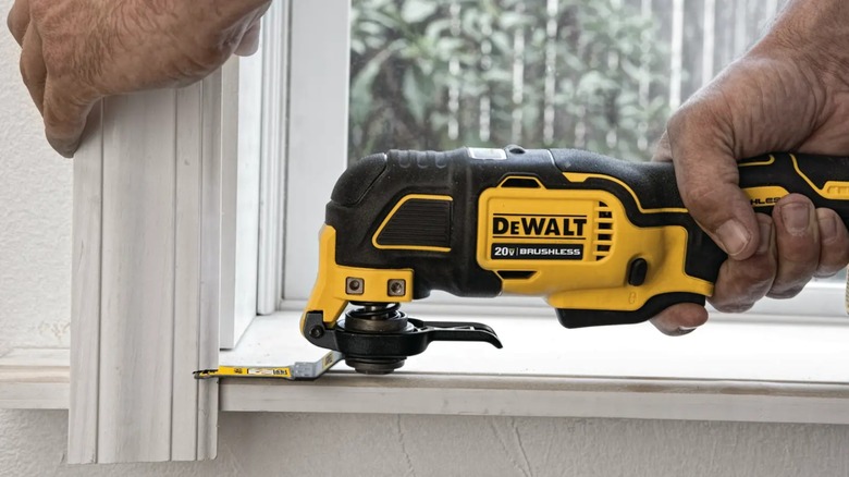 cutting trim work with DeWalt multi tool