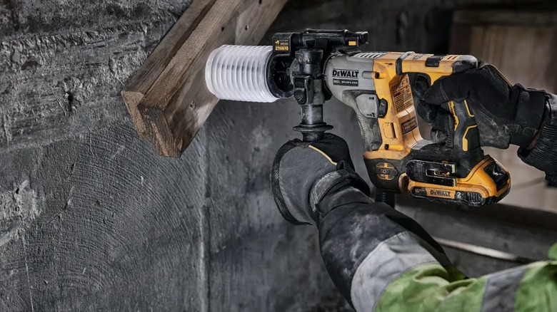 drilling into concrete with SDS Plus drill