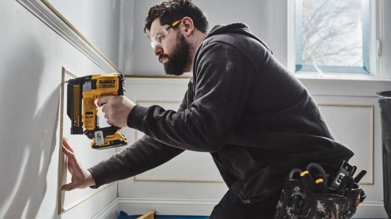 fastening trim work with pin nailer