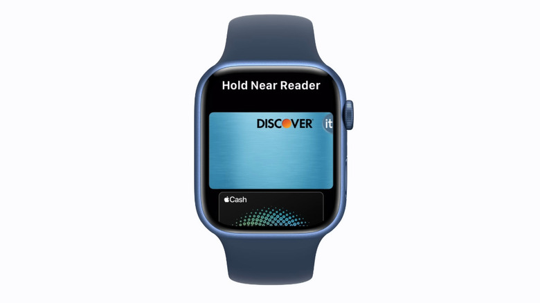 An Apple Watch using the Apple Pay feature