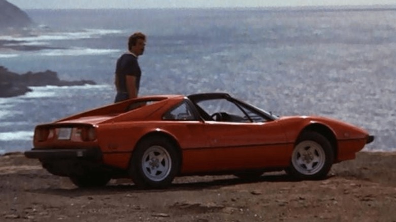 Thomas Magnum walking beside his 1977 Ferrari 308 GTS in "Magnum P.I."