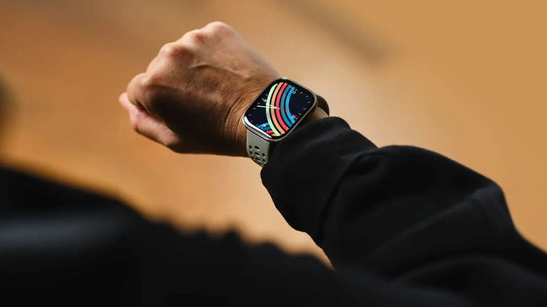 Man wearing a smartwatch