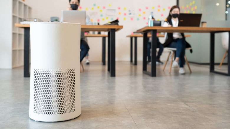 air ionizer purifier in an office environment