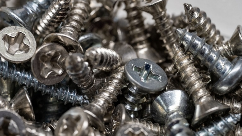 a stack of screws