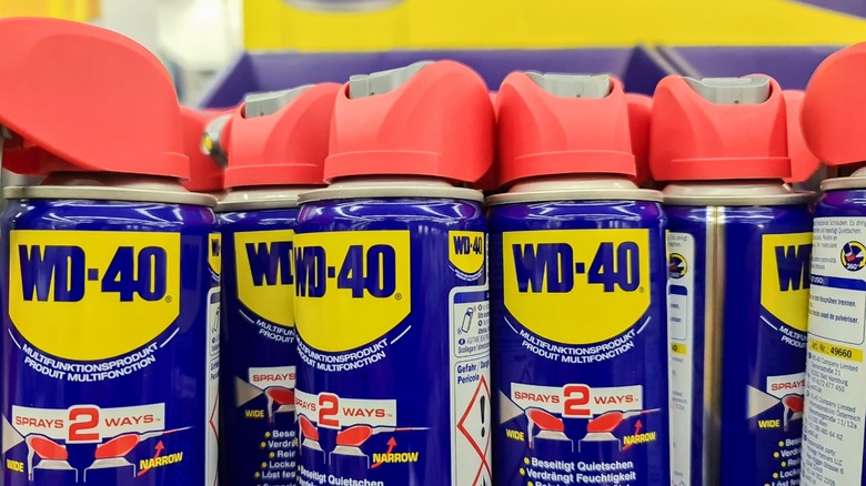 cans of WD-40 on a shelf