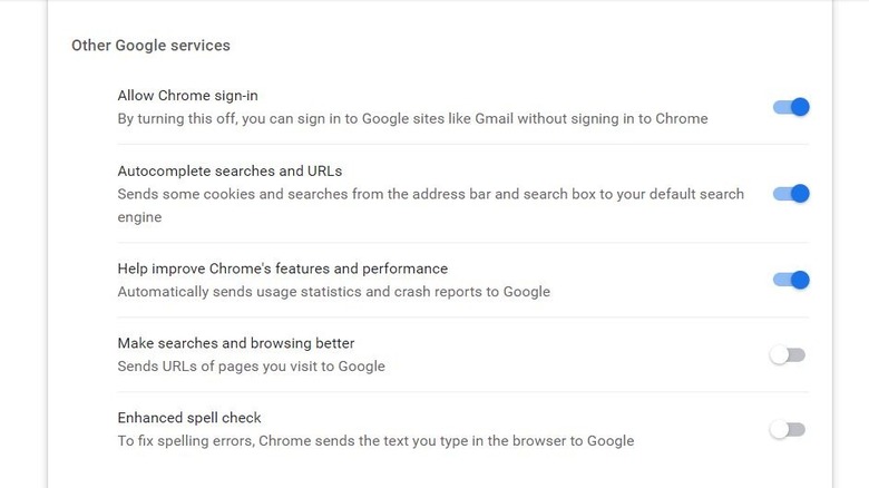 Control what Chrome tracks