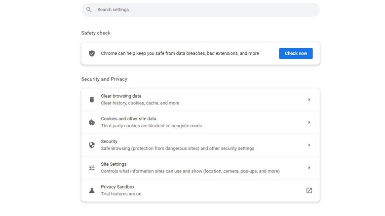 Chrome's safety check