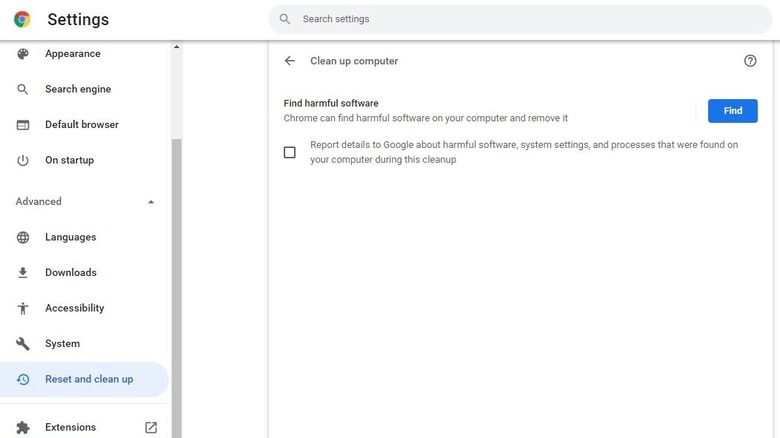 Chrome's reset and clean up
