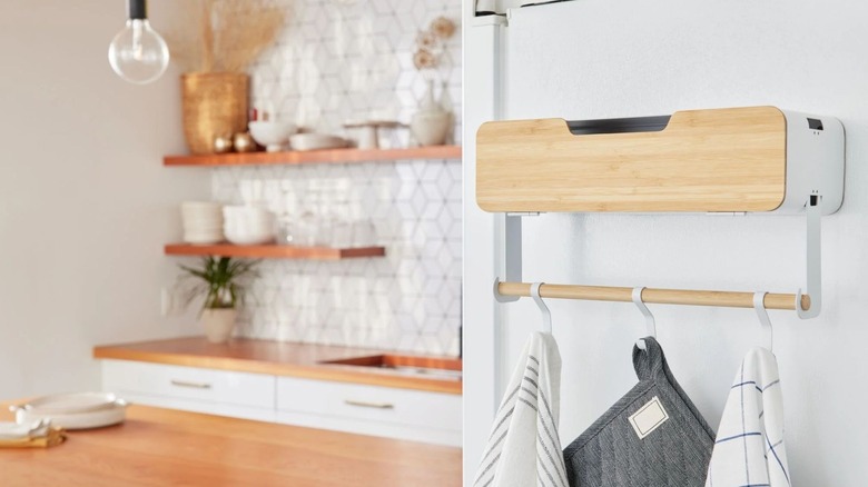 Black & Decker Hanging Magnetic Rack Shelf on a fridge