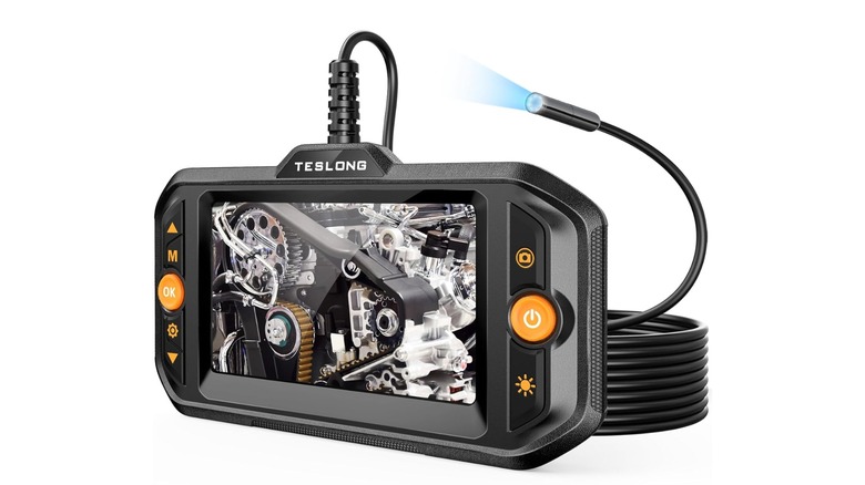 Teslong 16.5-Foot Inspection Camera with Light on white background