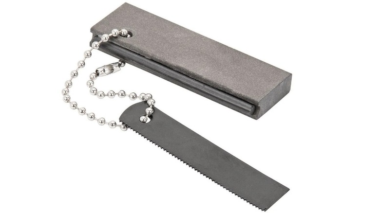 Stock image of a fire starter block keychain