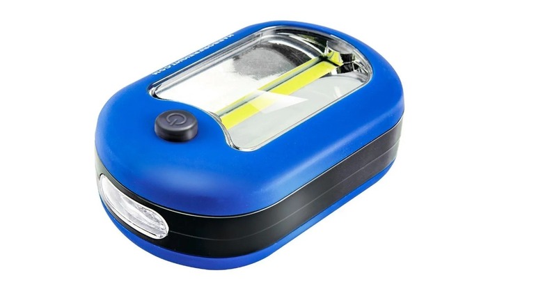 Stock image of a blue LED light with top button