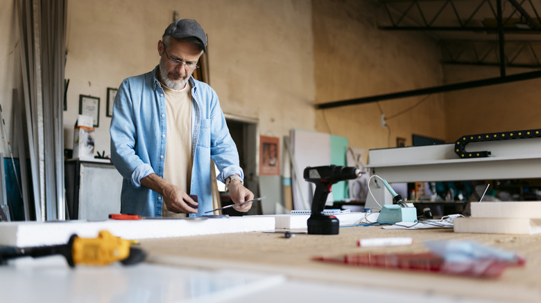 Skilled DIYer in a workshop