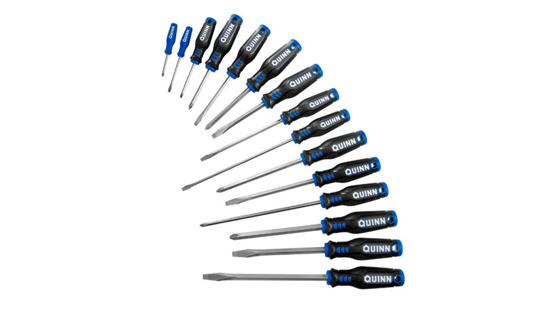 Quinn's screwdriver set laid out neatly