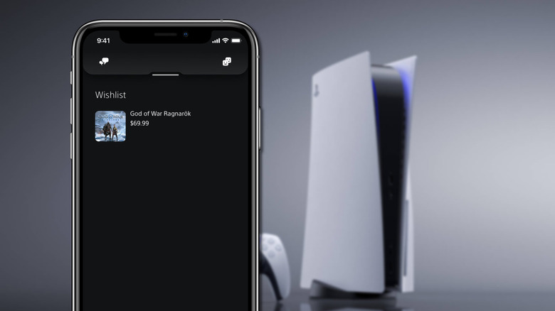 ps5 wish list on playstation app