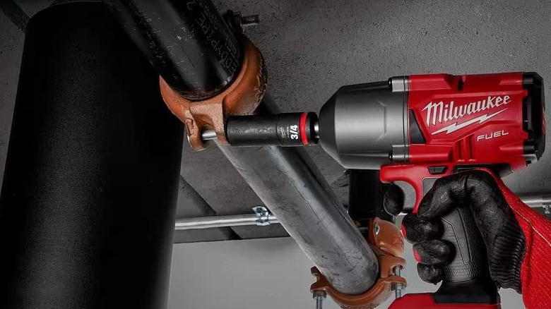 A 6 point impact socket set in use.