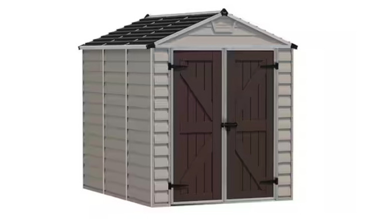 Canopia by Palram SkyLight Resin Outdoor Storage Shed on display