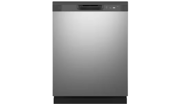 GE Built-In Dishwasher on display in silver
