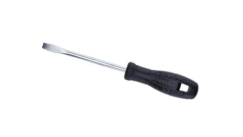 A Stanley Slotted Screwdriver on a white background.