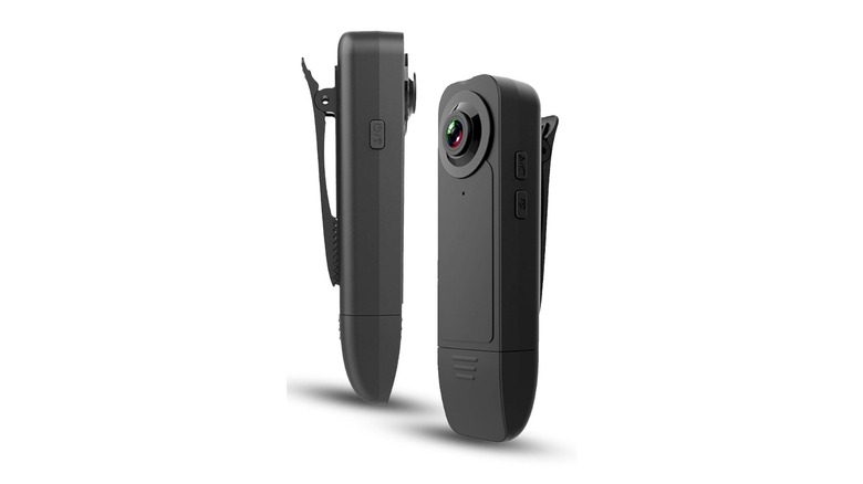 Stock photo of black clip-on body camera