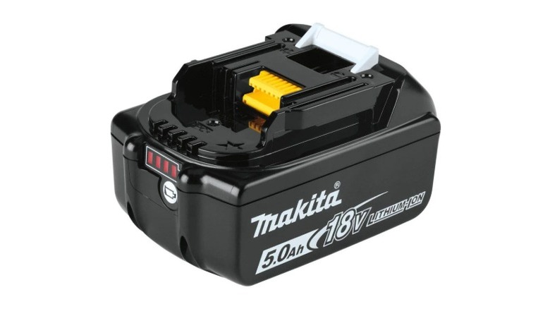 Makita BL1850B 5.0Ah battery pack on a white background