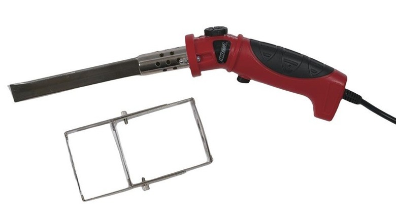 Hot knife on white background