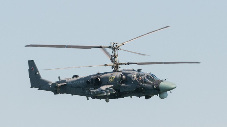 The Kamov Ka-52 Alligator in flight