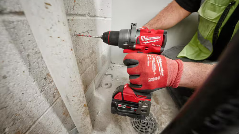 Milwaukee M18 Fuel ½ inch hammer drill/driver in use