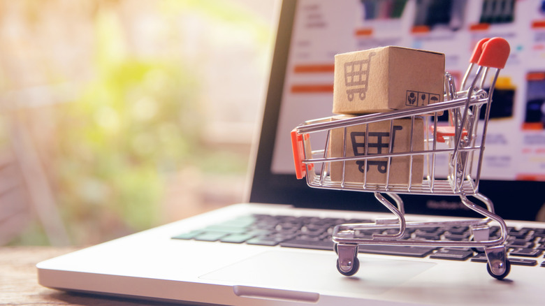 Shopping for mini gadgets online.