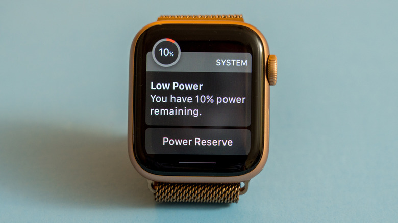 Apple Watch low power warning