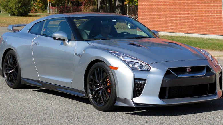A 2018 Nissan GT-R on a suburban road