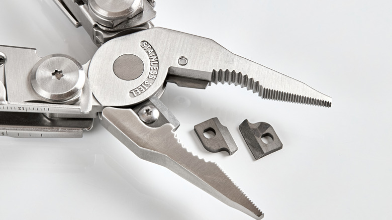 closeup view of an open multi-tool
