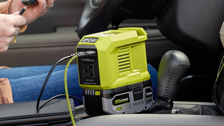 using Ryobi power source in car