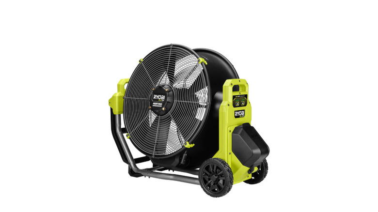 Ryobi misting cannon near a yoga class