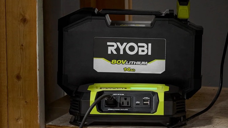 Ryobi 80V battery running a fridge
