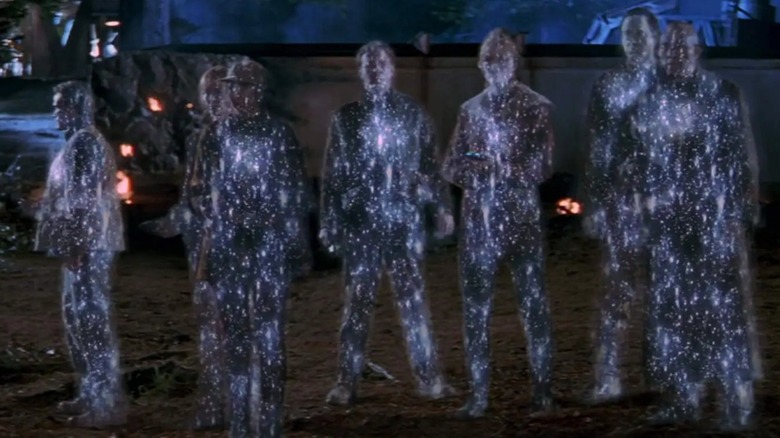 Enterprise crew transporting to Earth's surface