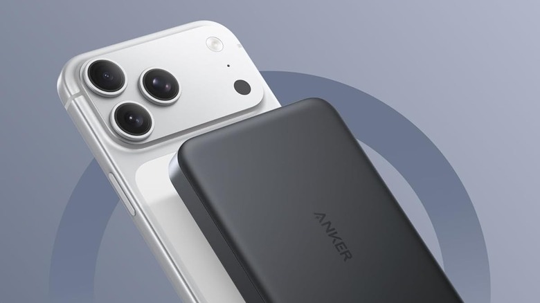 Anker MagGo power bank attached to phone