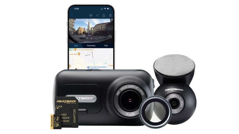 Nextbase dash cam bundle contents on a white background.