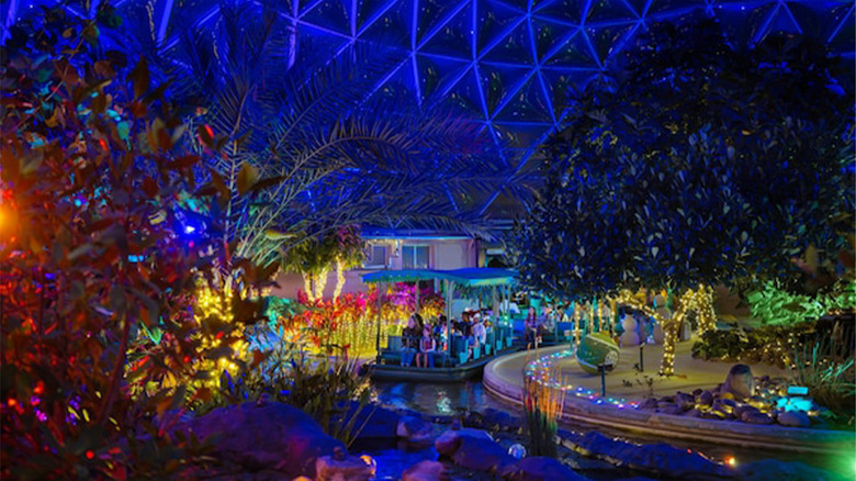 An interior Christmas light display at the EPCOT Center