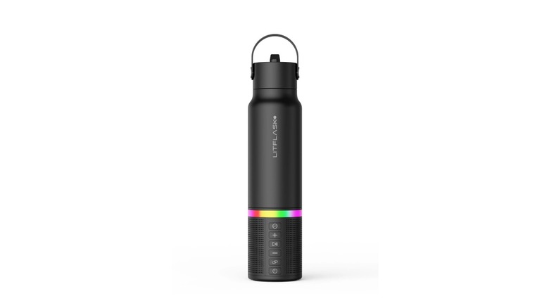 Litflask smart water bottle on white background