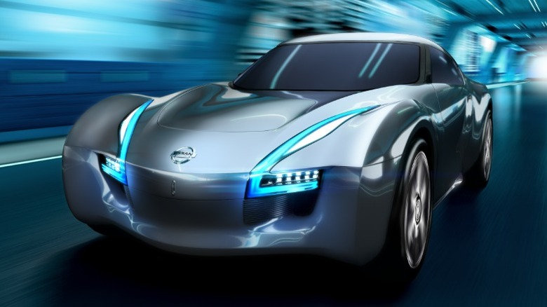 Rendering of Nissan ESFLOW driving through a tunnel