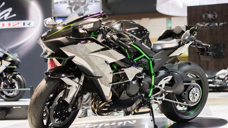 Kawasaki Ninja H2 at a motor show